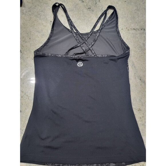 Black strappy razorback workout top (M) - Picture 3 of 4